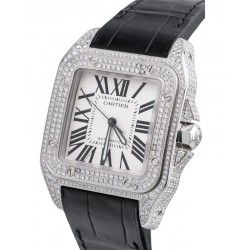 Cartier Santos 100 2656 (santos diamond aftermarket)