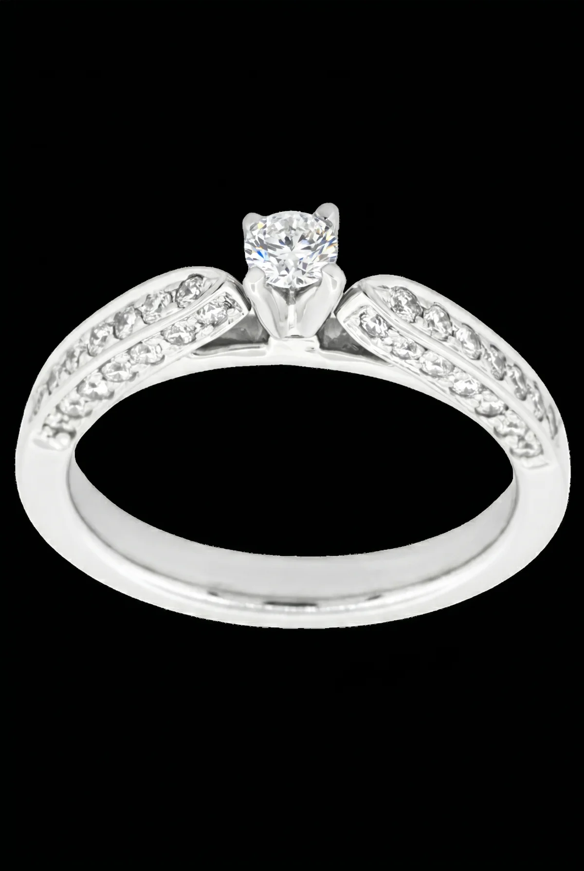 Natural Diamond Ring 0.59ct - White gold