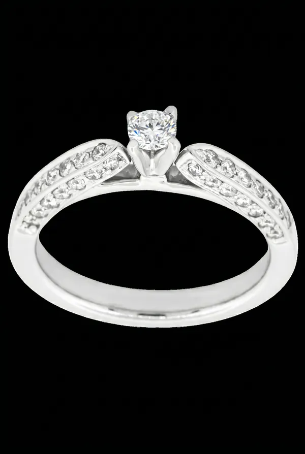 Natural Diamond Ring 0.59ct - White gold