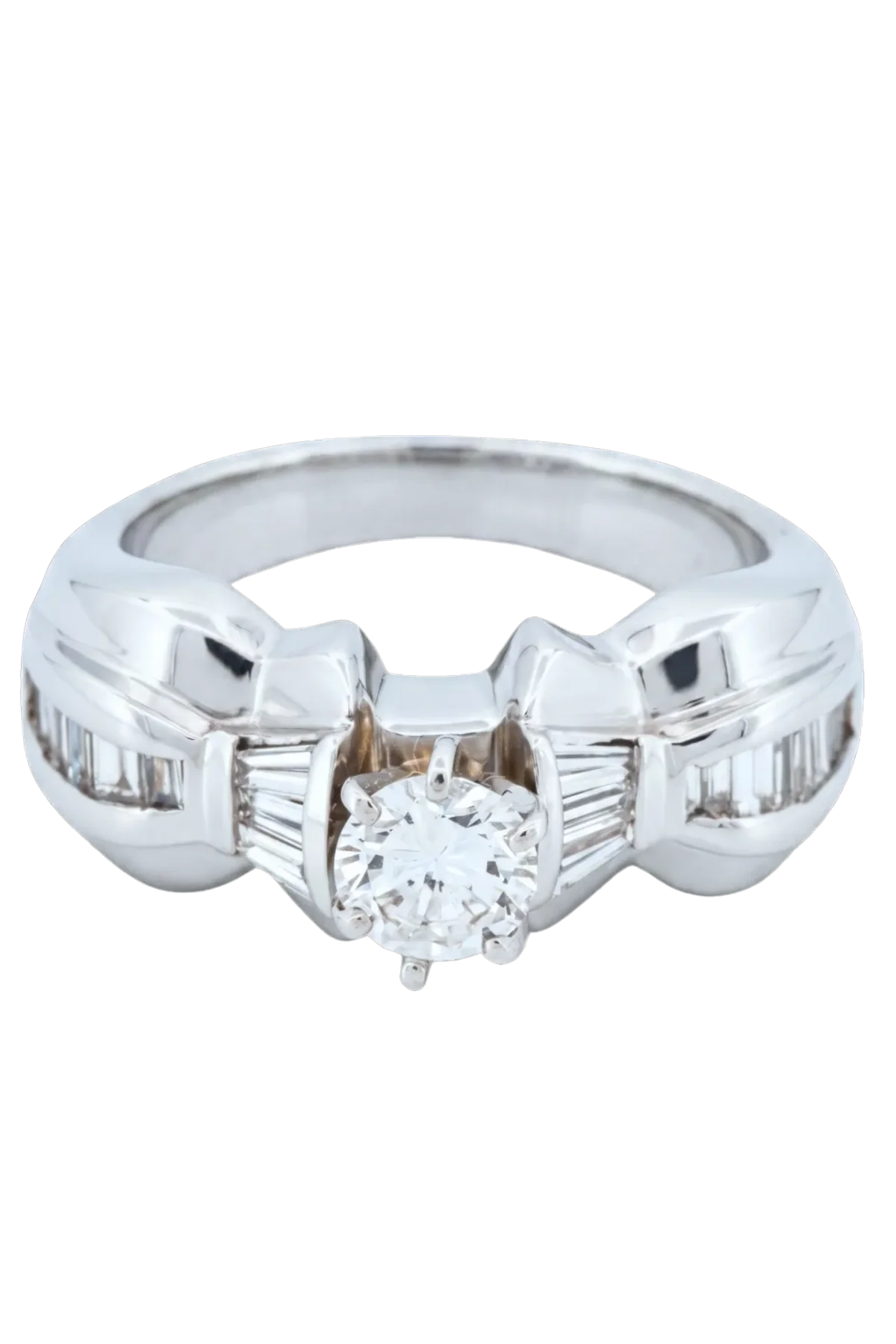 Natural Diamond Ring 1.10 ct - White Gold