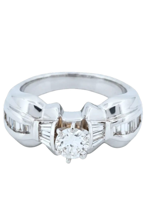 Natural Diamond Ring 1.10 ct - White Gold