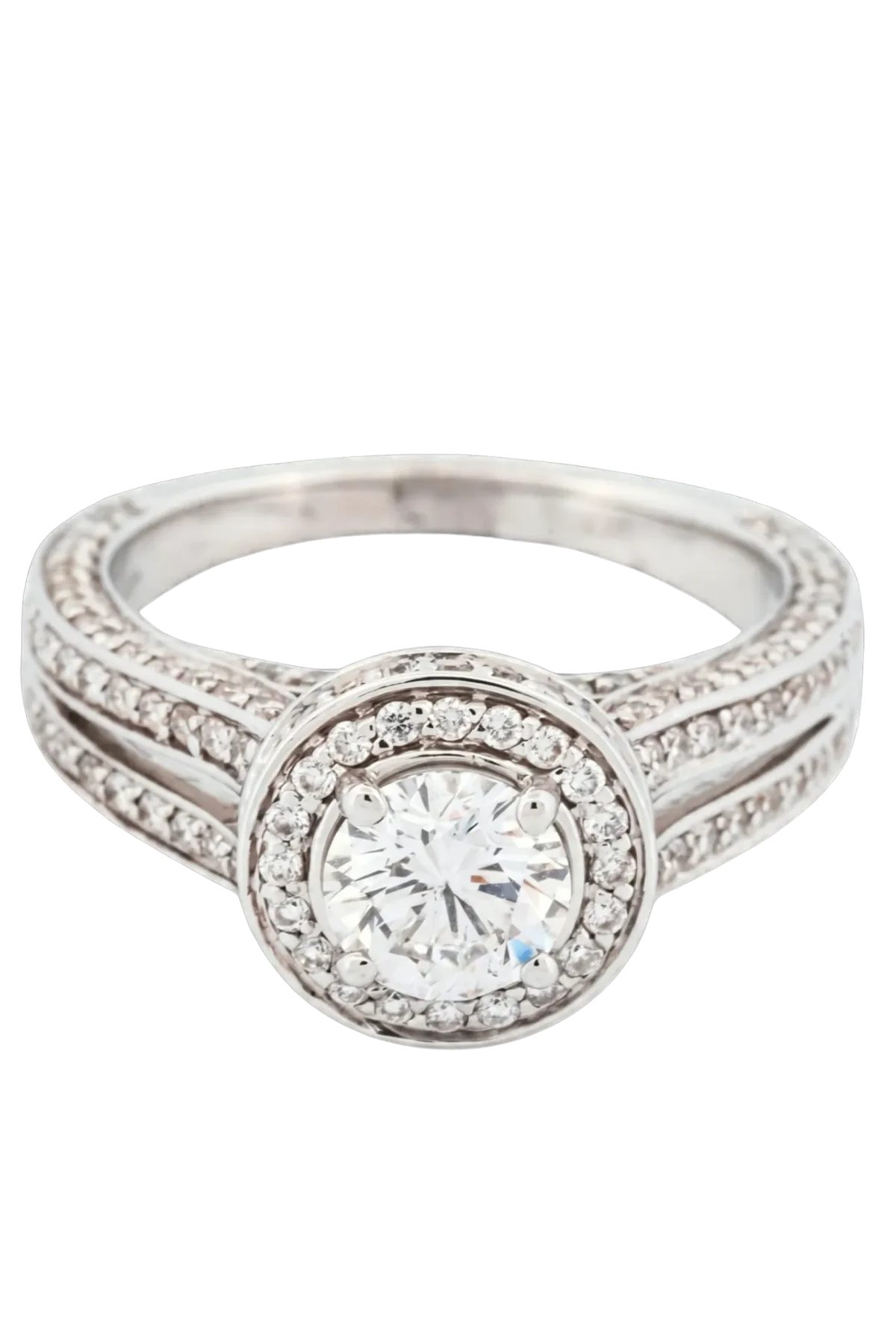 Natural Diamond Ring 0.92ct Main Stone - White Gold
