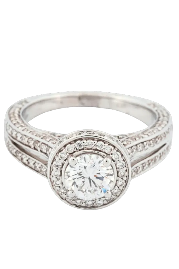 Natural Diamond Ring 0.92ct Main Stone - White Gold