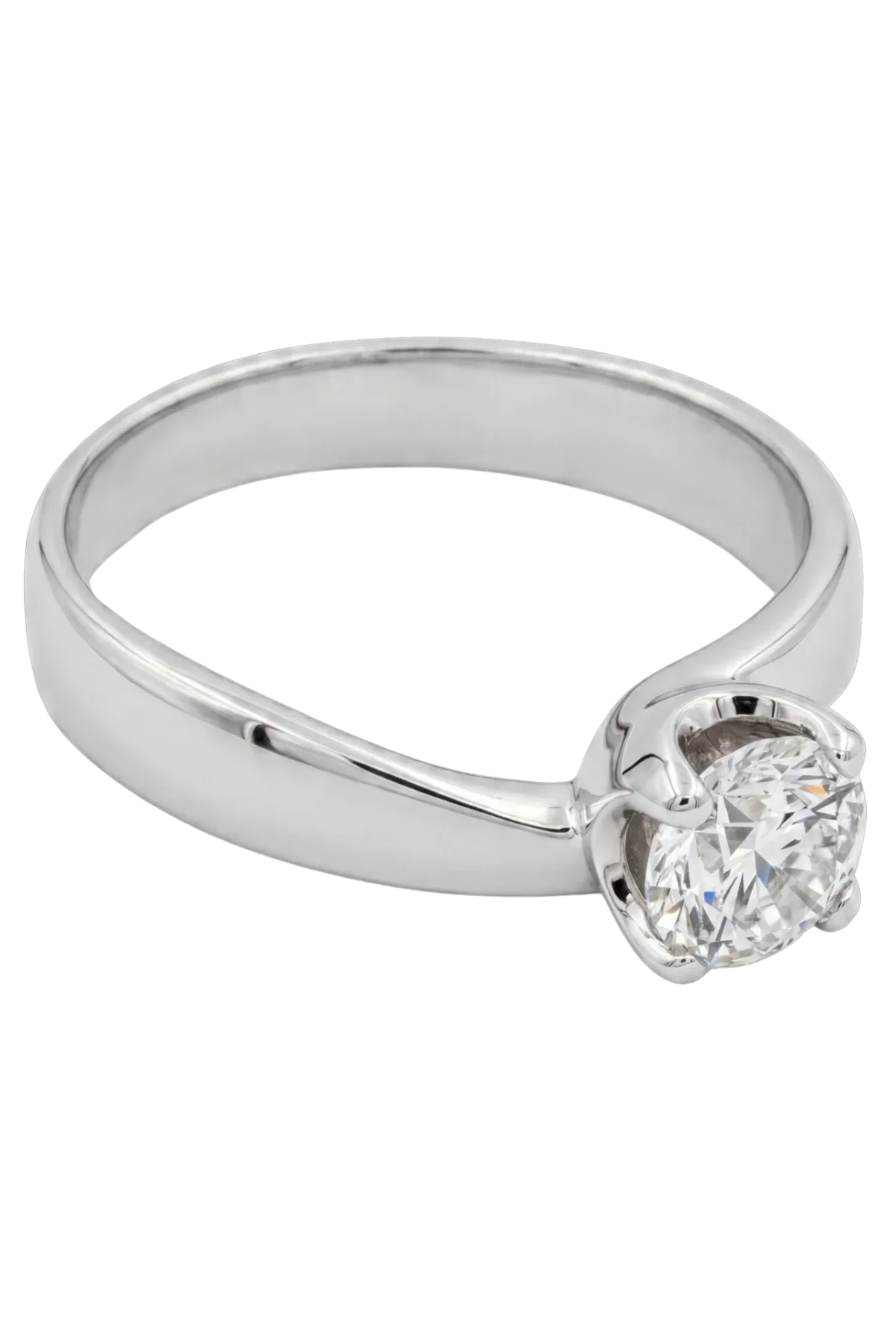 Natural Diamond Ring 0.7ct - White Gold