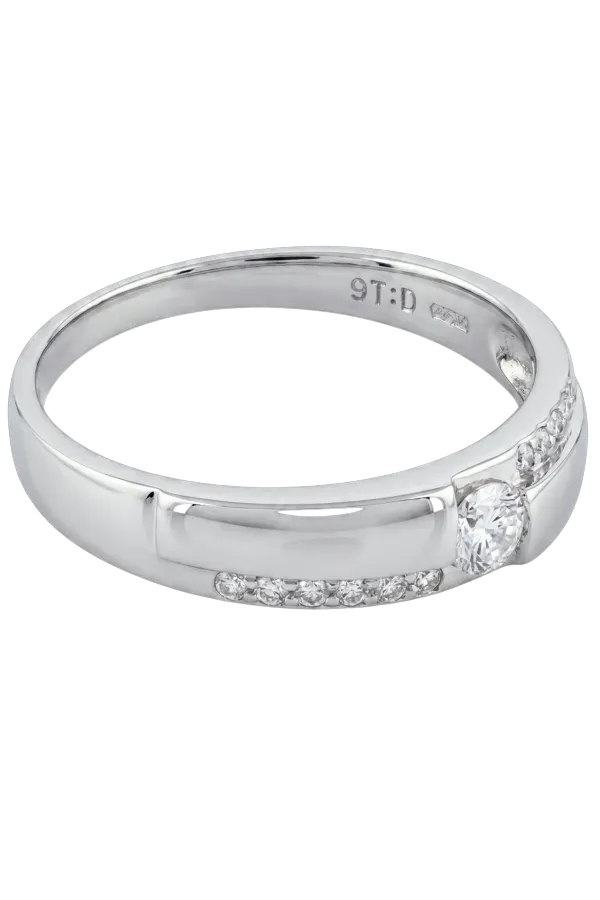 Natural Diamond Ring 0.16ct - White gold