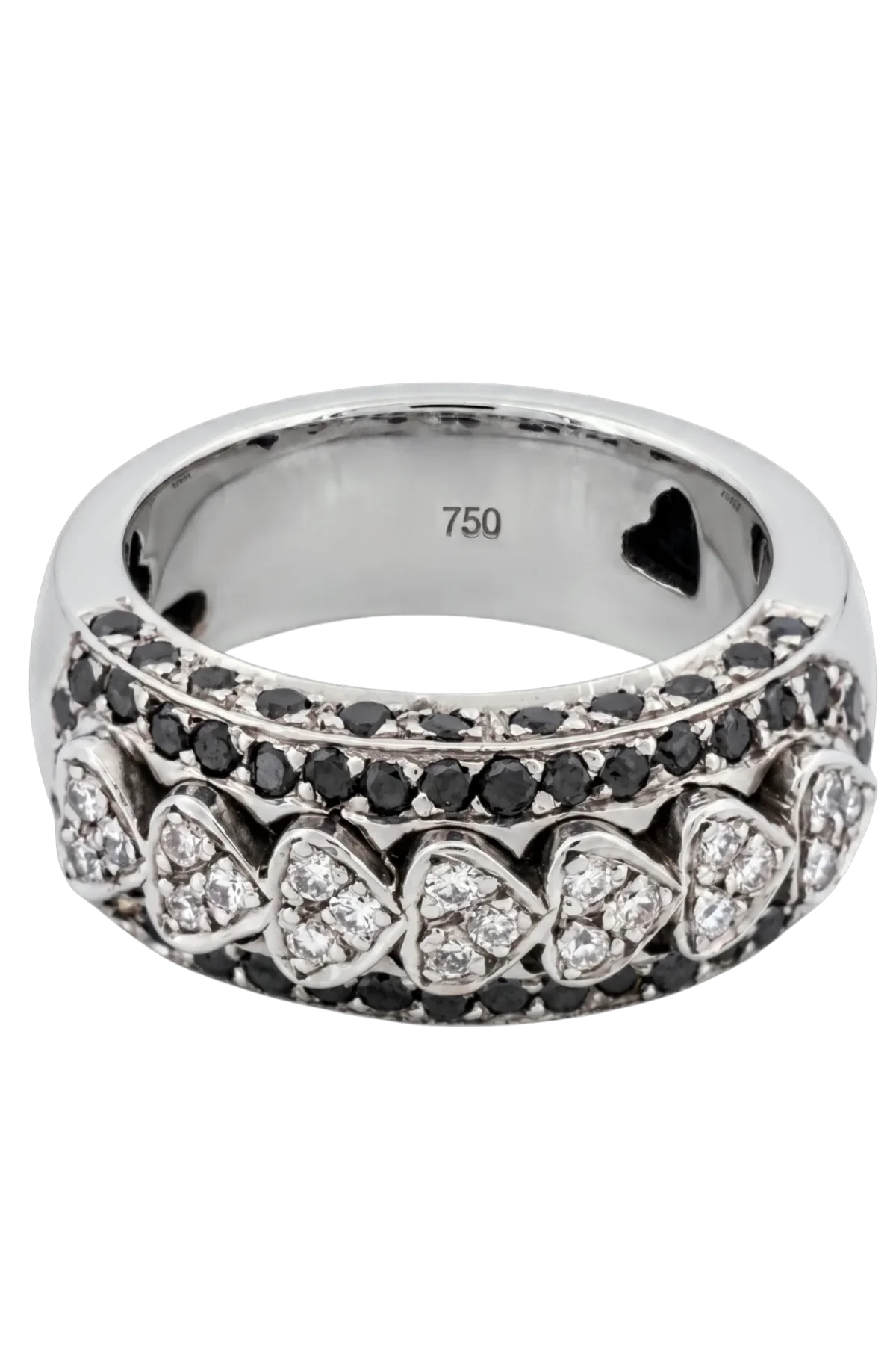 Natural Diamond Ring - Diamond Hearts