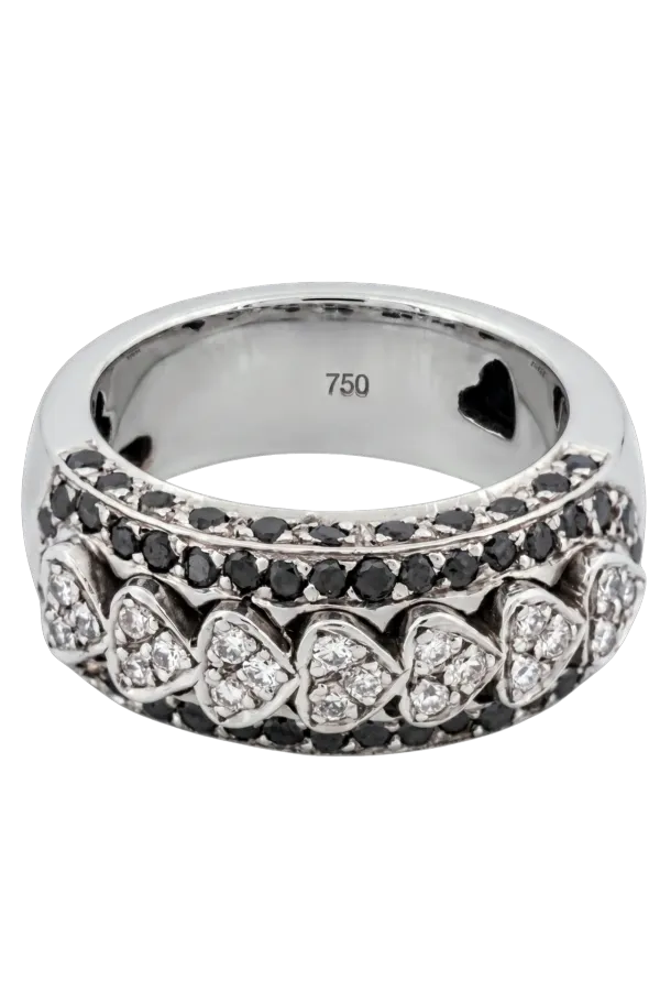 Natural Diamond Ring - Diamond Hearts